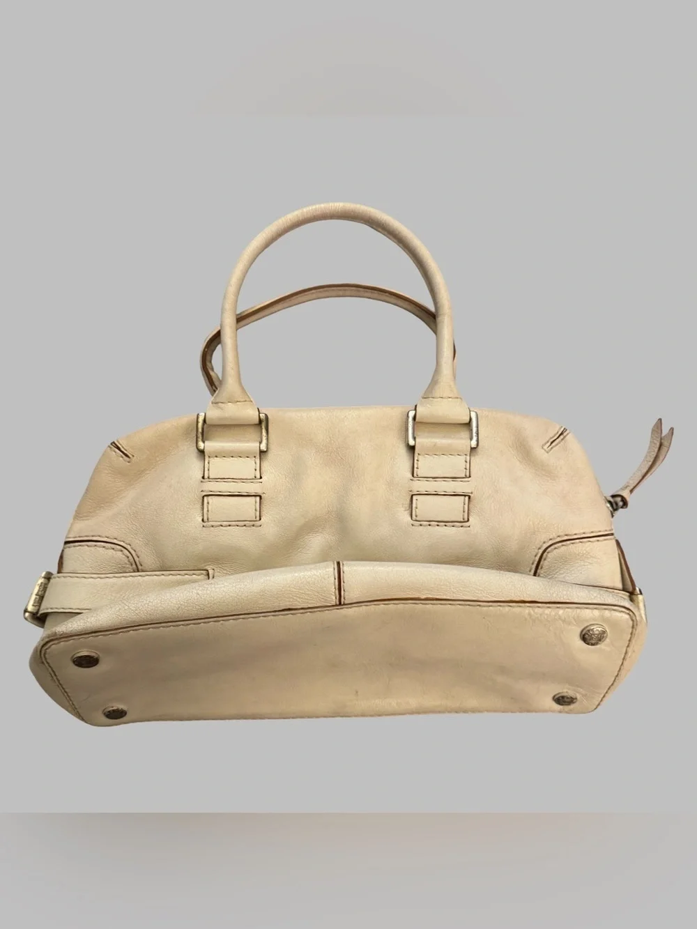 MICHAEL KORS Y2K Cream Leather Satchel Handbag